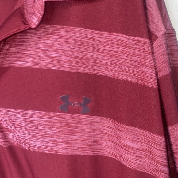 Under Armour polo Performance Golf Red stripe short sleeve Shirt XL men - Picture 2 of 7